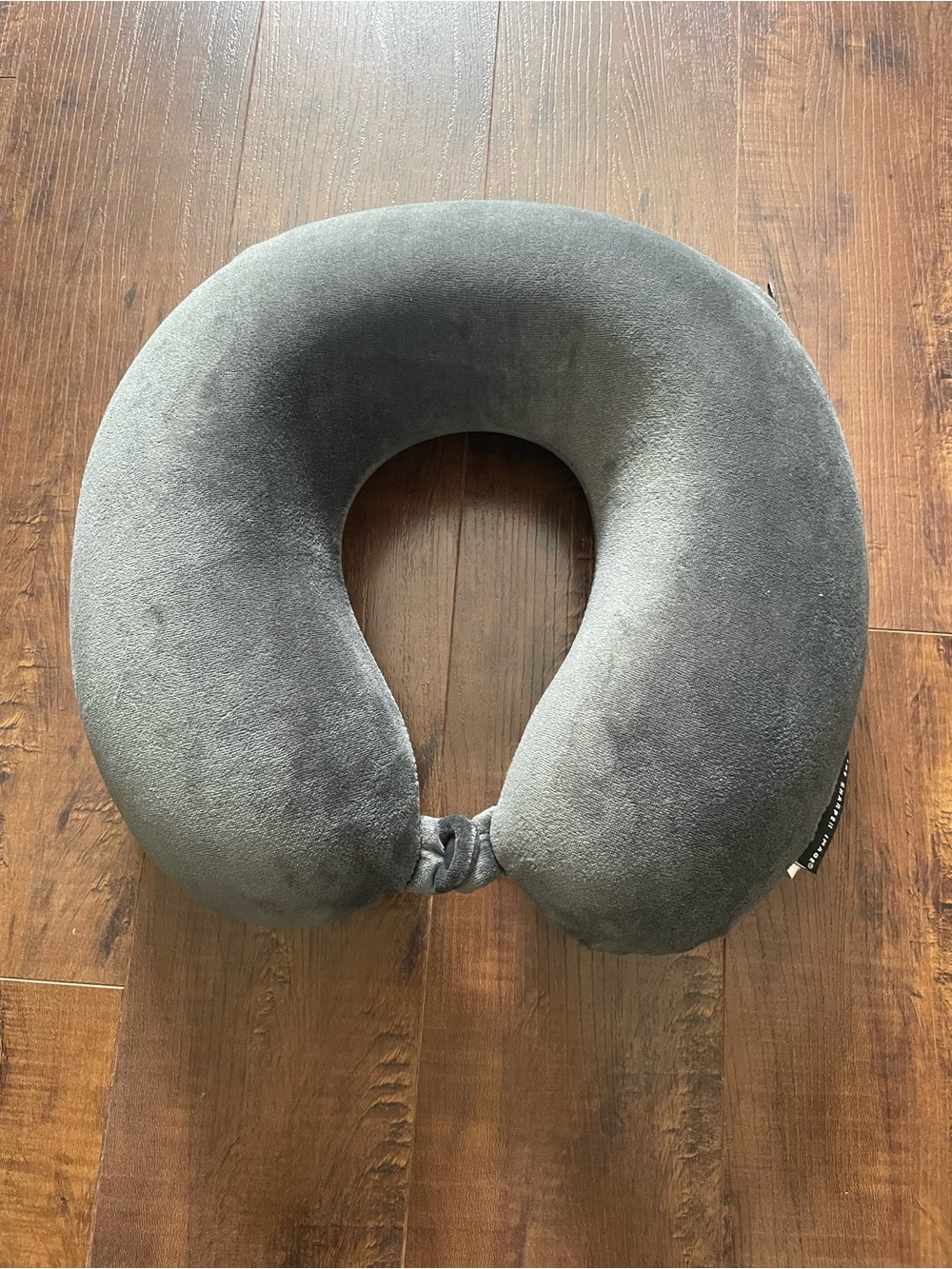 Plush Gray U-Shaped Travel Neck Pillow - Supportive Comfort